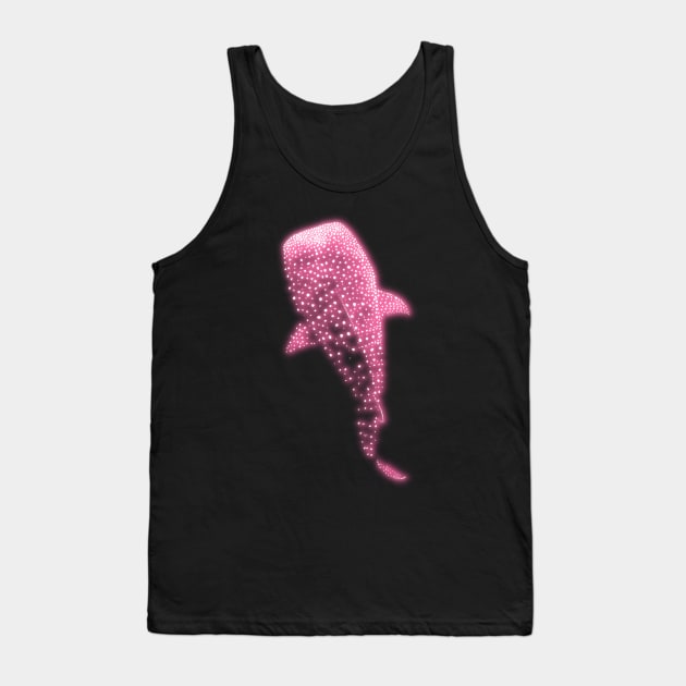 Glowing Pink Neon Whale Shark Optical illusion Tank Top by la chataigne qui vole ⭐⭐⭐⭐⭐